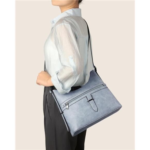 Hobo Bags Vegan Leather Wide Straps Blue - Picture 1 of 6